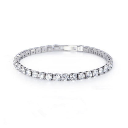Bracelet Collier Tennis Argent – Strass Élégant Femme