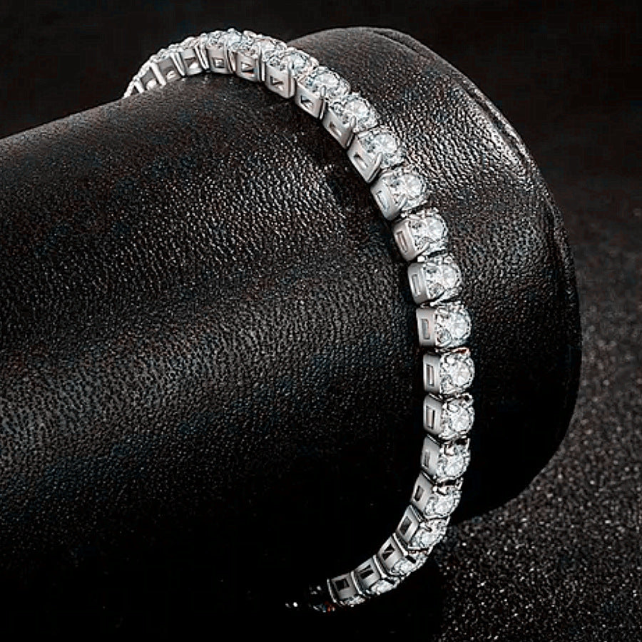 Bracelet Collier Tennis Argent – Strass Élégant Femme