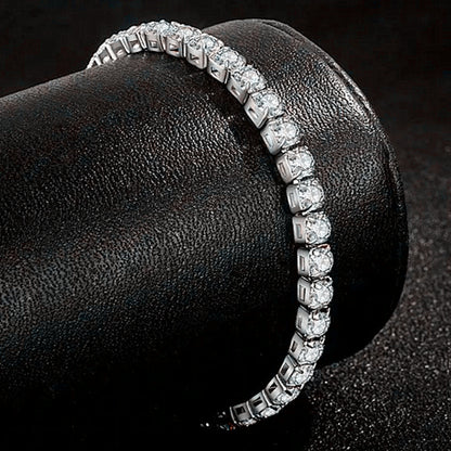 Bracelet Collier Tennis Argent – Strass Élégant Femme