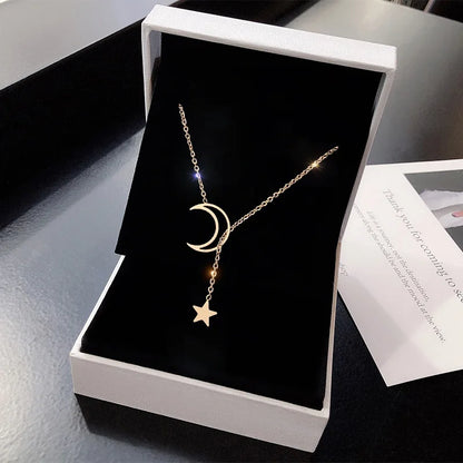 Collier Lune & Étoile – Bijou Doré Délicat Femme