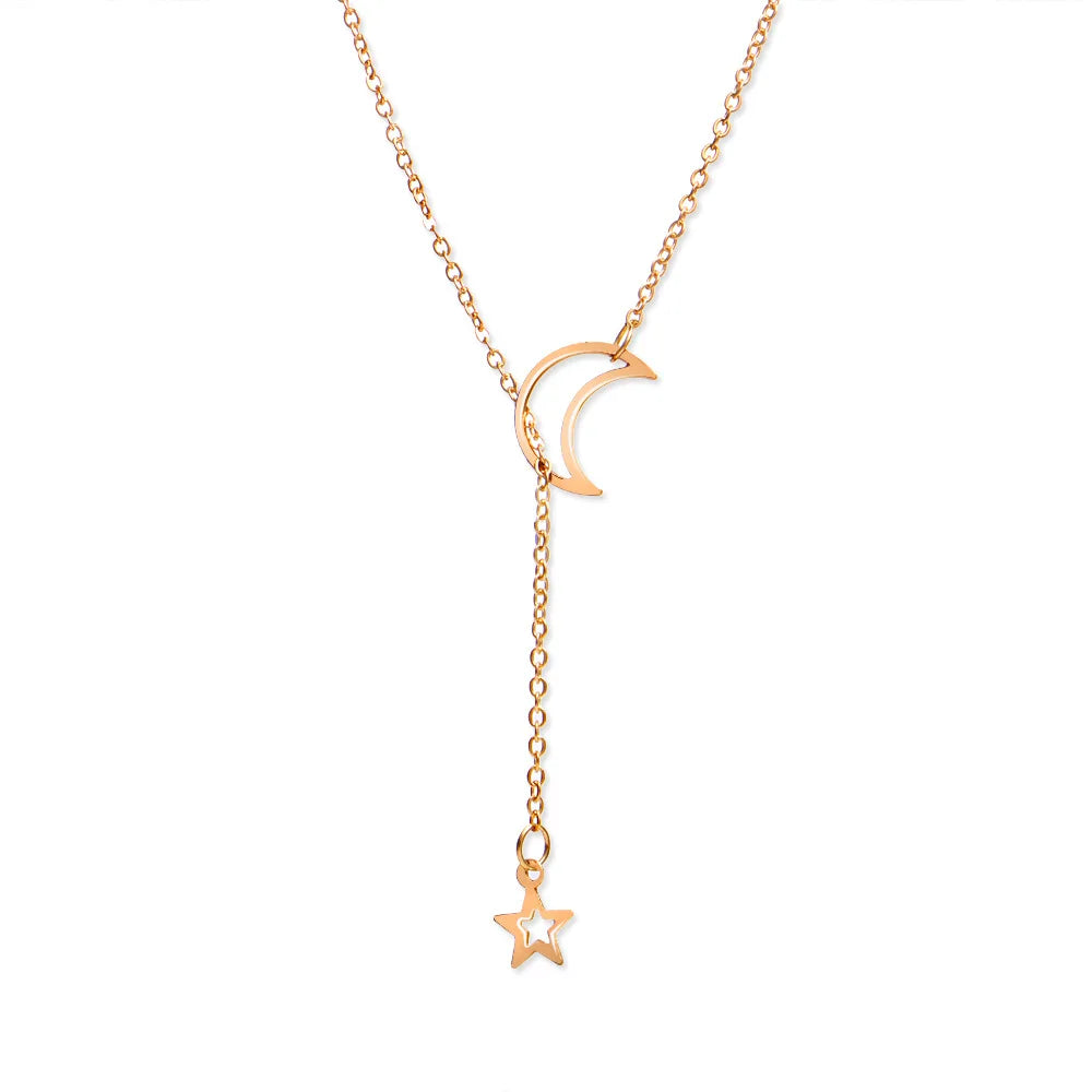Collier Lune & Étoile – Bijou Doré Délicat Femme