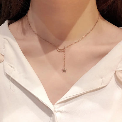 Collier Lune & Étoile – Bijou Doré Délicat Femme