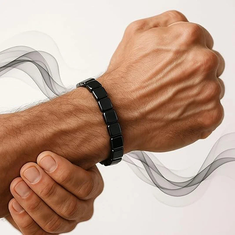 Bracelet Hématite Homme – Pierre Naturelle Énergie & Confiance