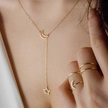 Collier Lune & Étoile – Bijou Doré Délicat Femme